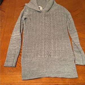 White House Black Market Gray Cowl Neck Sweater